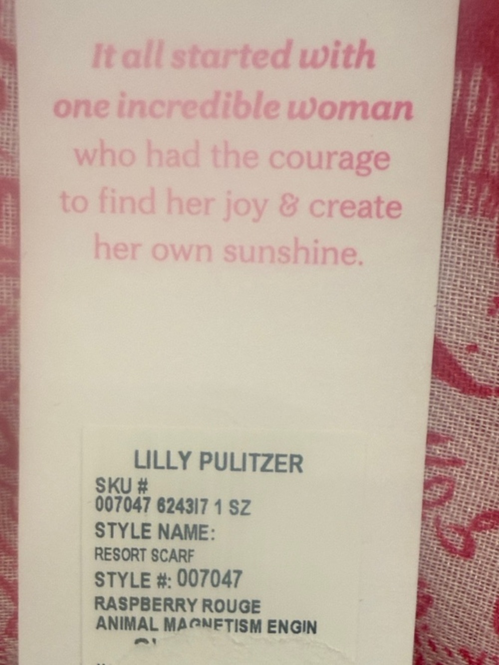 Lilly Pulitzer Raspberry Rouge Floral Resort Scarf - Picture 2 of 4